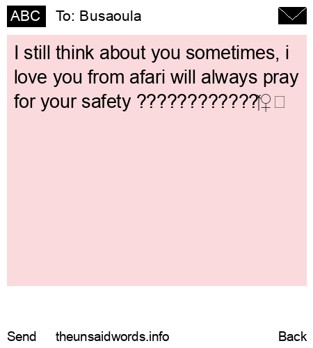unsent message to Busaoula