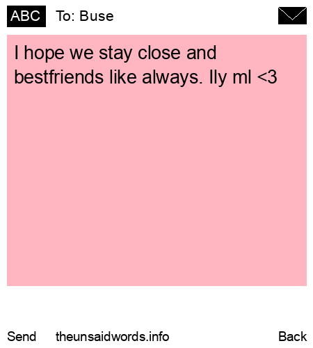 unsent message to Buse