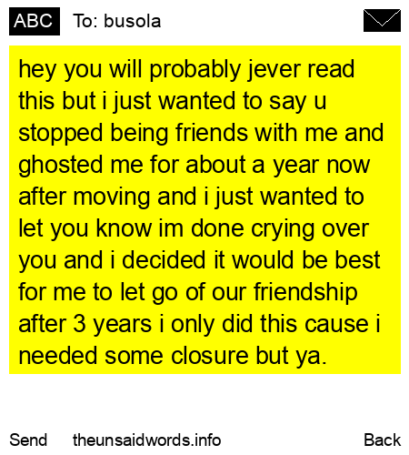 unsent message to busola