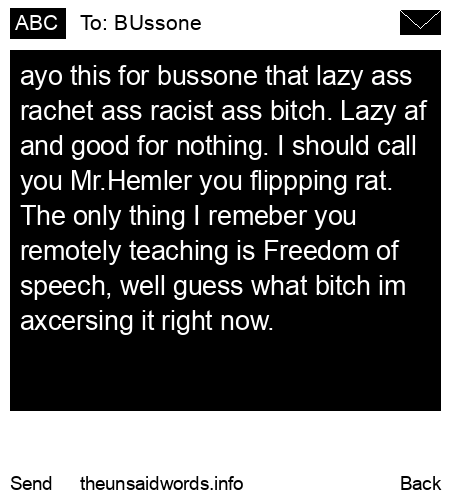 unsent message to BUssone