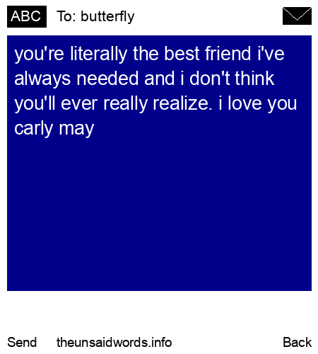 unsent message to butterfly