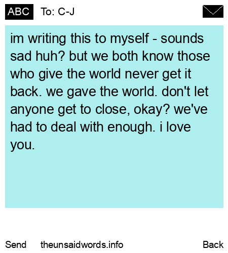 unsent message to C-J