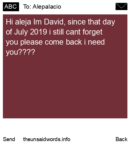 unsent message to Alepalacio