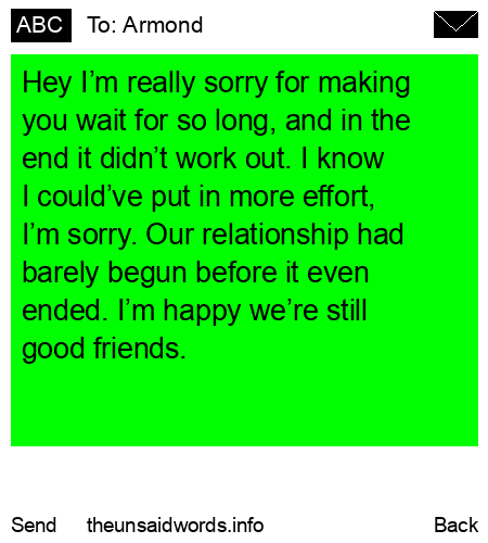 unsent message to Armond