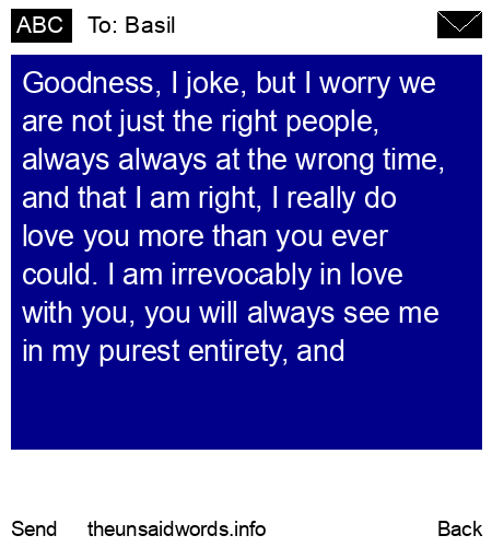 unsent message to Basil