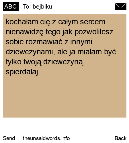 unsent message to bejbiku