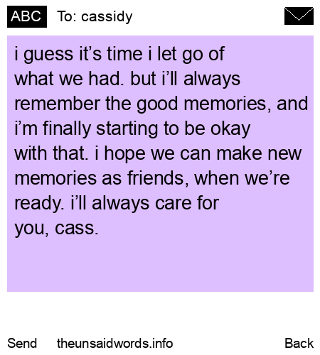 unsent message to cassidy