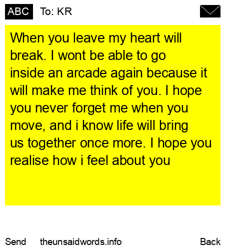 unsent message to KR