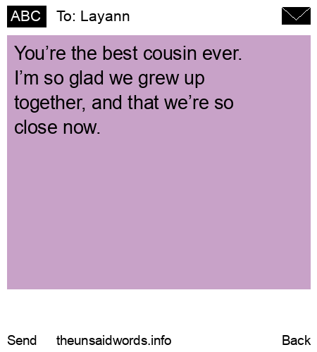 unsent message to Layann
