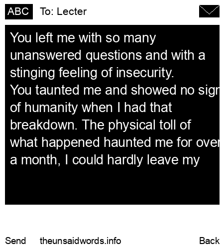 unsent message to Lecter