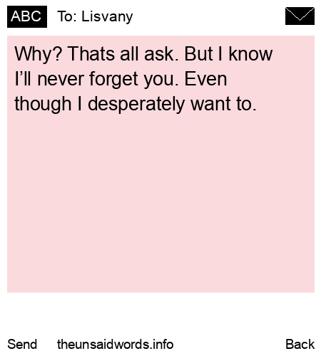 unsent message to Lisvany