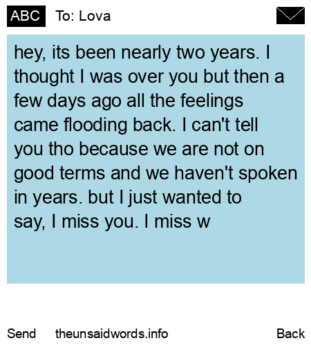 unsent message to Lova