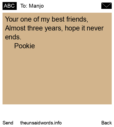 unsent message to Manjo