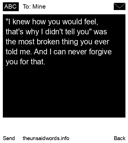 unsent message to Mine