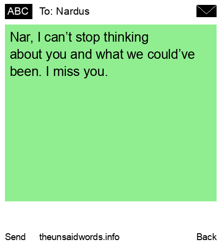 unsent message to Nardus
