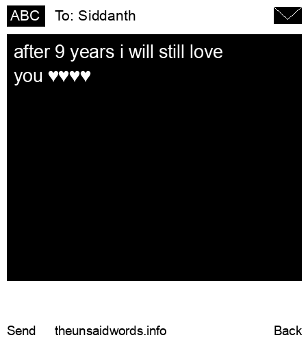 unsent message to Siddanth