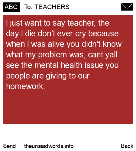 unsent message to TEACHERS