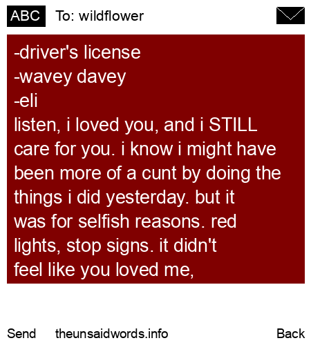 unsent message to wildflower
