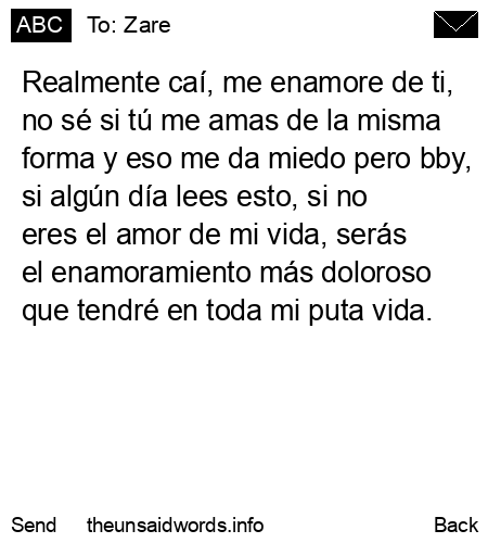 unsent message to Zare