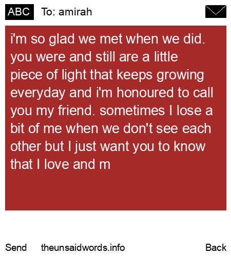 unsent message to amirah