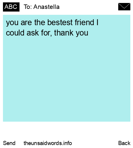 unsent message to Anastella