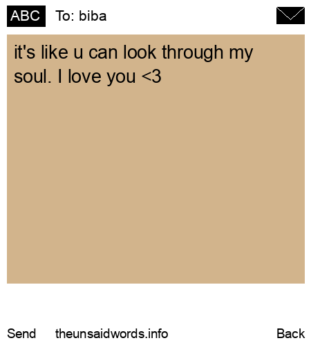unsent message to biba