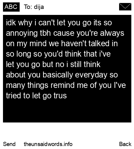 unsent message to dija