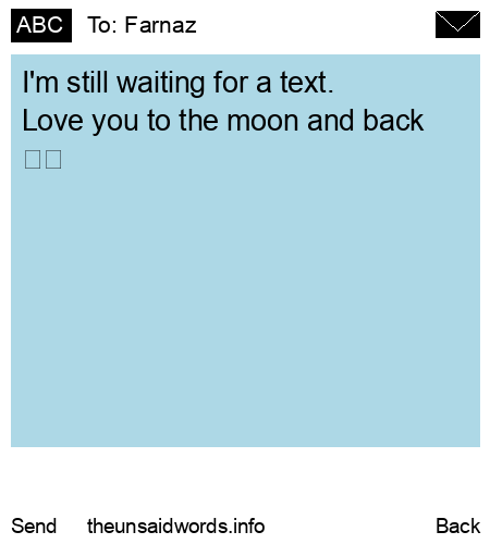 unsent message to Farnaz