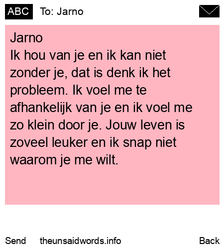 unsent message to Jarno