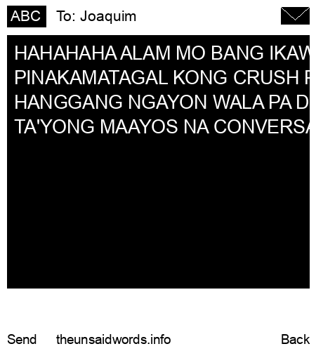 unsent message to Joaquim