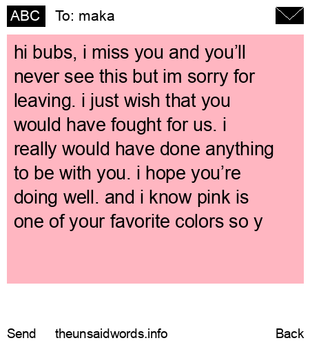 unsent message to maka