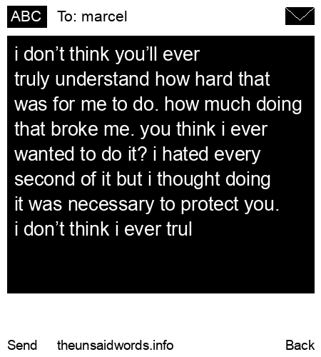unsent message to marcel
