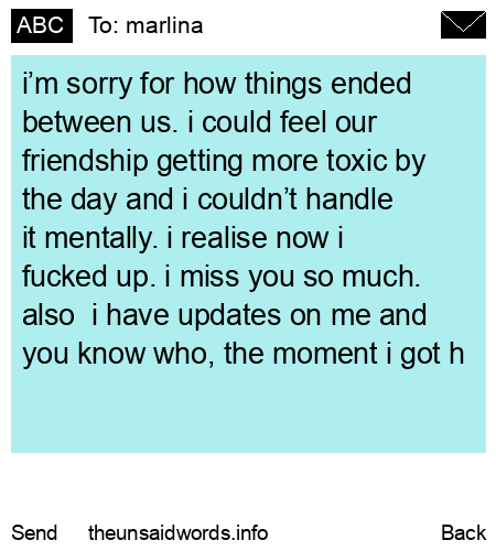 unsent message to marlina