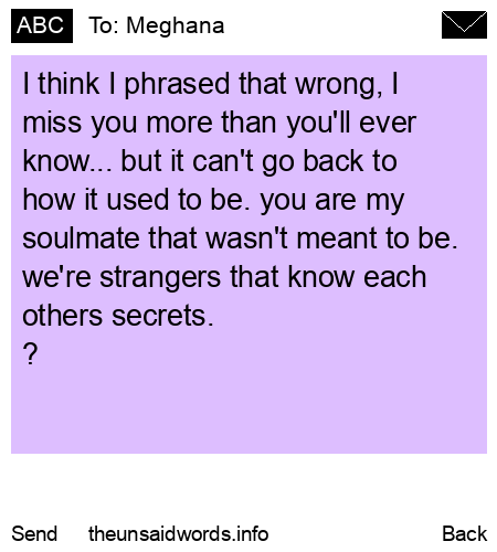unsent message to Meghana