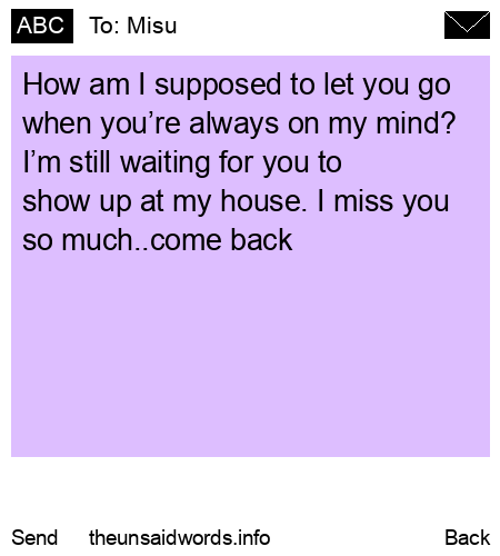 unsent message to Misu