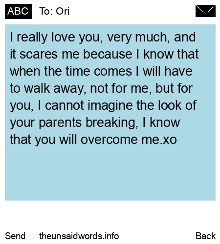 unsent message to Ori