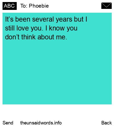 unsent message to Phoebie