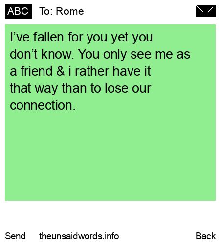unsent message to Rome