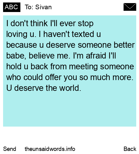 unsent message to Sivan