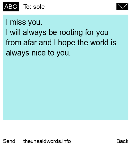 unsent message to sole