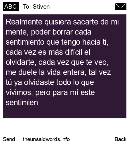 unsent message to Stiven