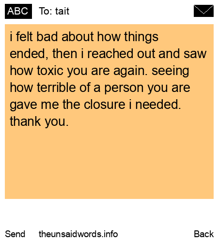 unsent message to tait