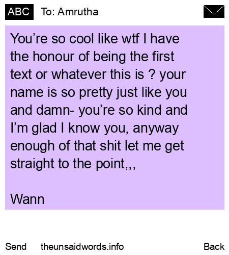 unsent message to Amrutha
