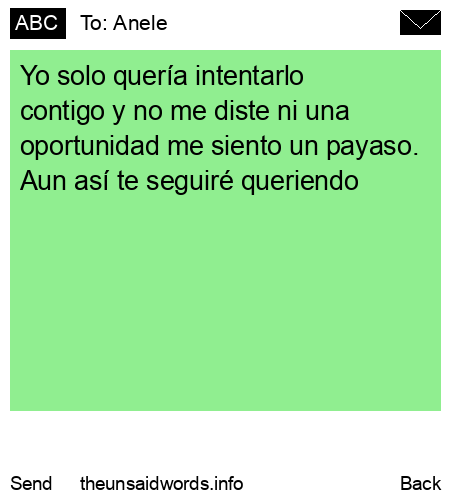 unsent message to Anele