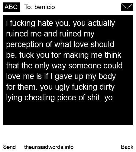 unsent message to benicio
