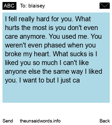 unsent message to blaisey