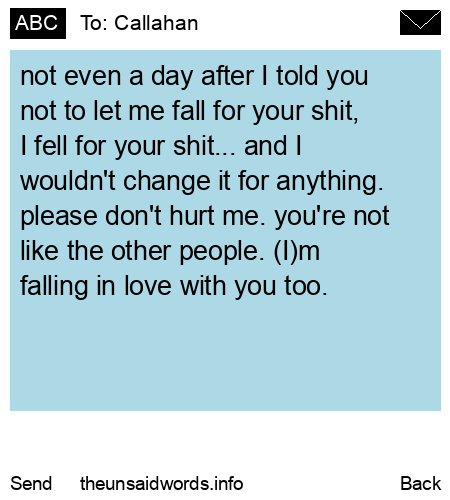 unsent message to Callahan