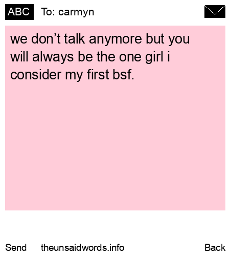 unsent message to carmyn