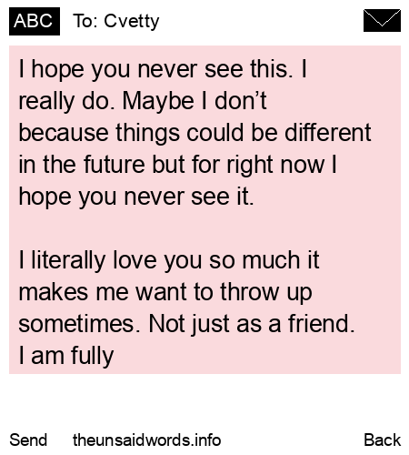 unsent message to Cvetty