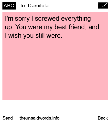 unsent message to Damifola